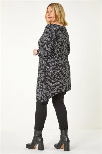 Curve Floral Print V-Neck Tunic 19367708