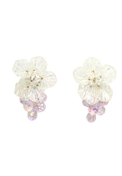 White Diva Collection Ethereal Bloom Drop Earrings