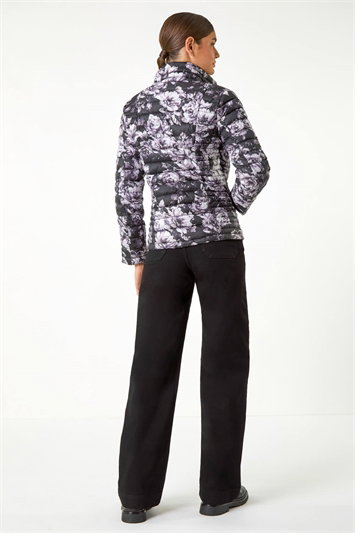 Floral Print Lightweight Quilted Coat 12029236