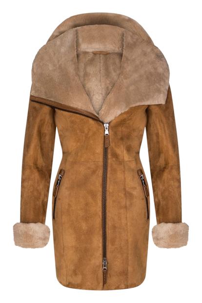 Merino Sheepskin Hooded Coat-Antioch M000085780