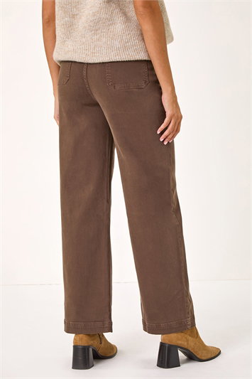 Cotton Blend Wide Leg Stretch Jeans 18051519