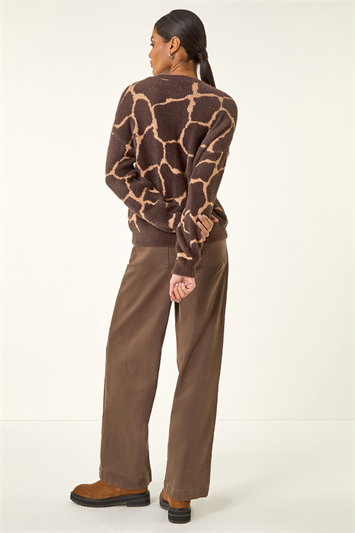 Fluffy Animal Print Knit Jumper 16222119