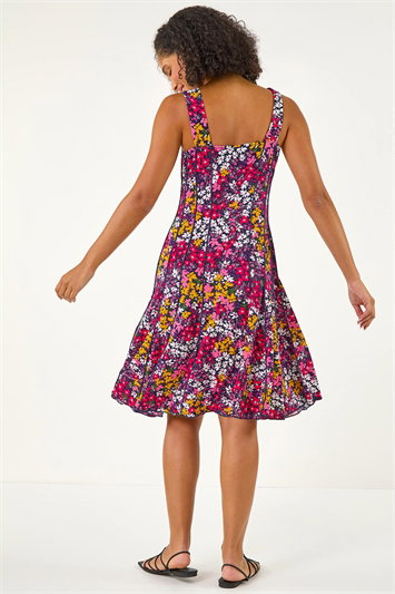 Floral Print Stretch Panel Dress 14850132