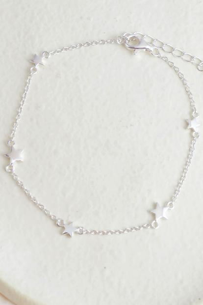 Metallic Sterling Silver Stars Bracelet