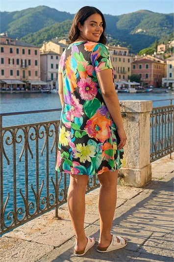Curve Leaf Stretch Pocket Dress 14694734