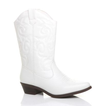 Black Low Cuban Heel Embroidered Cowboy Western Boots