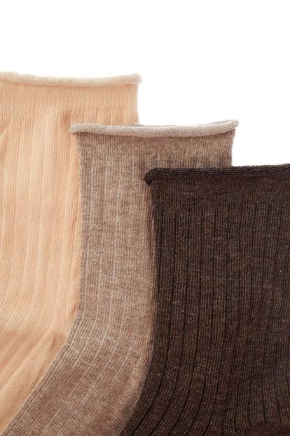 Multi Three Pack Cotton Ankle Socks
