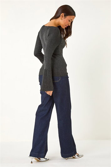 Sweetheart Neck Ruched Knit Jumper 16140208