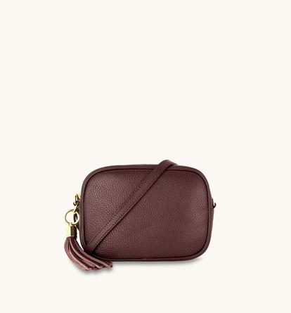 Red The Tassel Port Leather Crossbody Bag