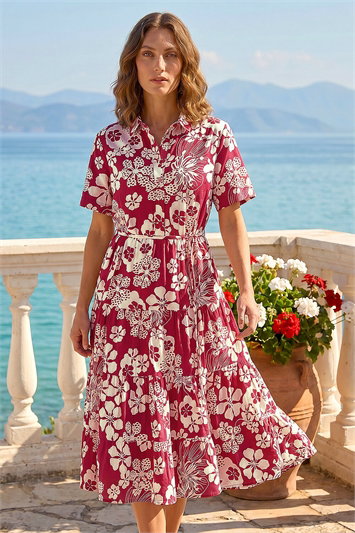 Petite Floral Shirt Dress 14824978