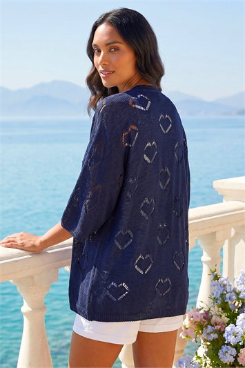 Pointelle Heart Knit Cardigan 16209460