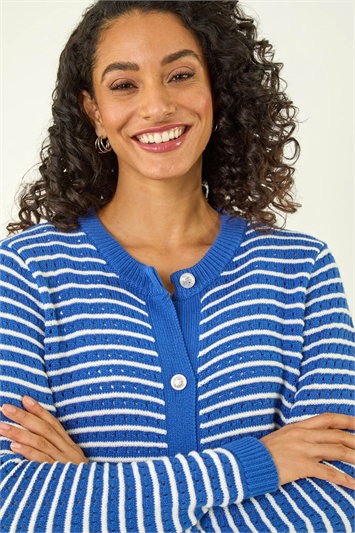 Dusk Stripe Button Knit Cardigan 16335809