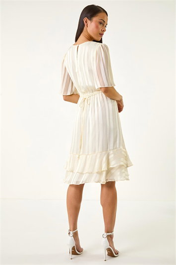 Petite Stripe Frill Hem Midi dress 14878638