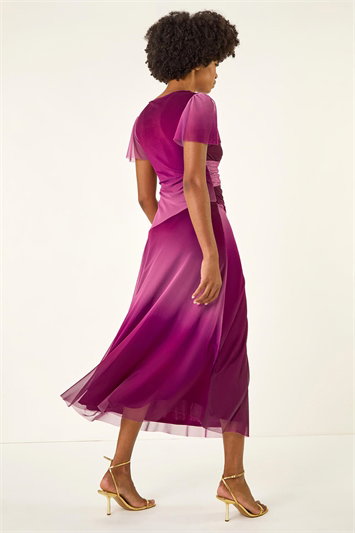 Embellished Ombre Mesh Midi Dress 14794595
