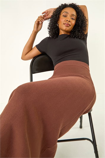 Petite Stretch Knitted Midi Skirt 17052819