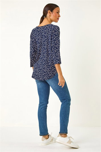 Spot Print Stretch Top 19328546