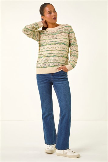 Petite Melange Stripe Knit Jumper 16334234