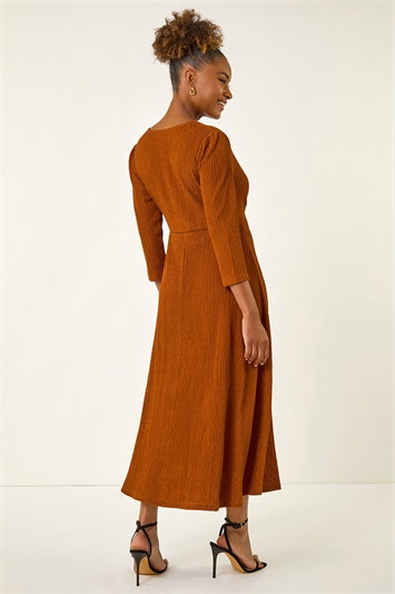 Textured Wrap Midi Dress 14776221