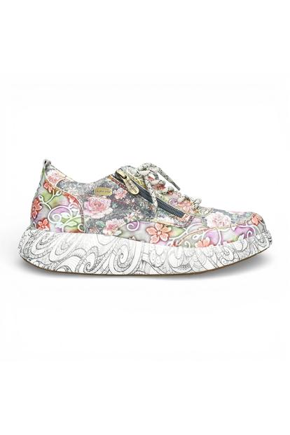 Grey Womens Platform Sneaker Shoes-Nikito 62