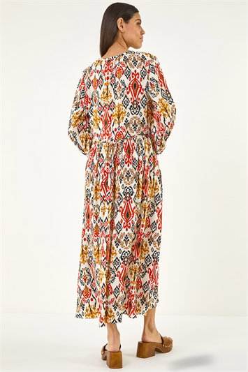 Abstract Print Empire Waist Dress 14895526
