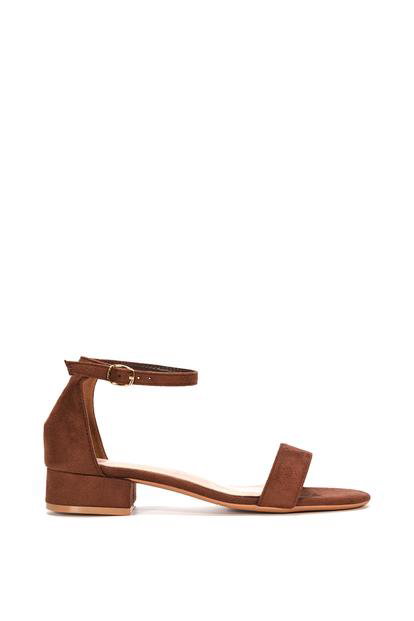 Black 'Tate' Low Block Heel Sandals With Ankle Strap