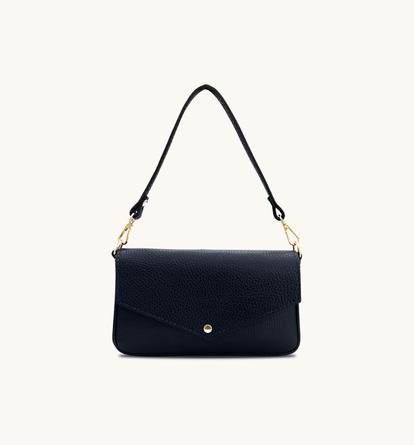 Blue The Munro Navy Leather Shoulder Bag