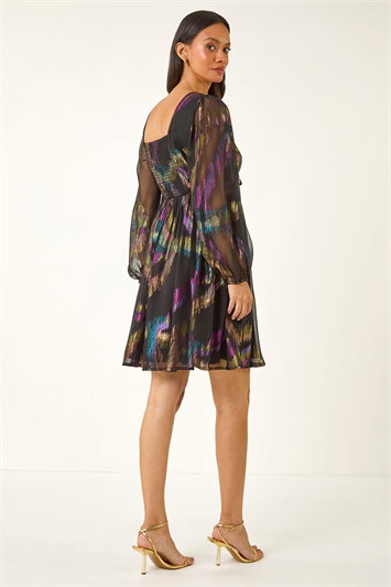 Dusk Foil Print Tie Dress 14797608