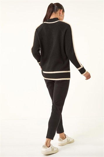 Petite Contrast Ribbed Knit Jumper 16303308
