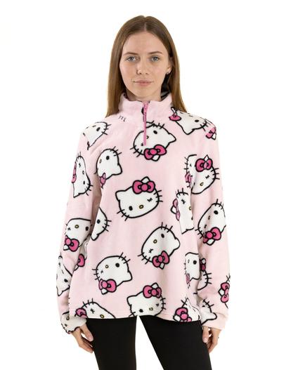 Pink Hello Kitty Faces Womens Pink Jumper - Small