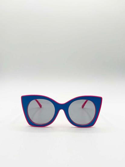Pink Oversized Round Cat-Eye Sunglasses