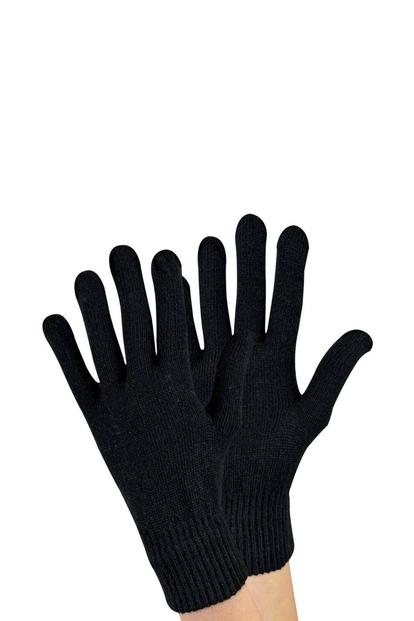 Black Ladies Knitted Magic Thermal Wool Gloves For Cold Weather