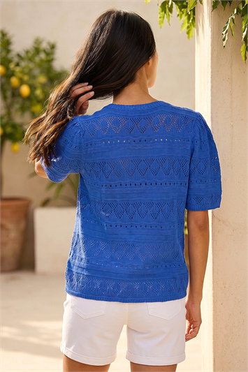 Petite Pointelle Knit Top 16344409