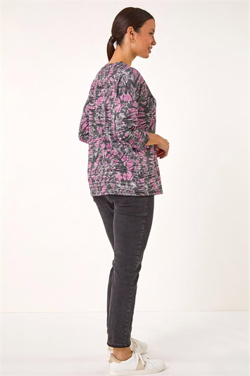 Abstract Print Pleat Front Top 19357572