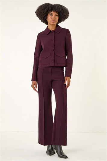 Red Smart Buttoned Pocket Jacket