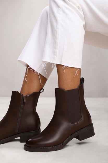 Black 'Serna' Ankle Boot With Elastic Panel