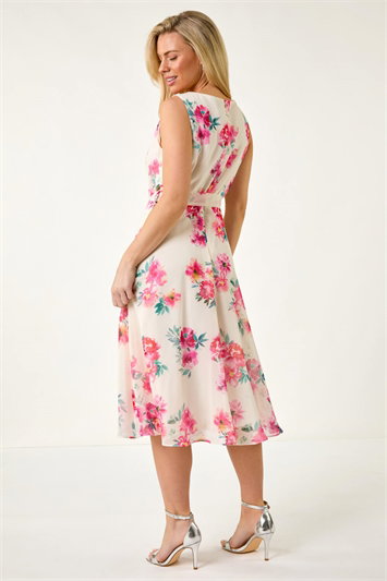 Petite Floral Cowl Neck Midi Dress 14682538
