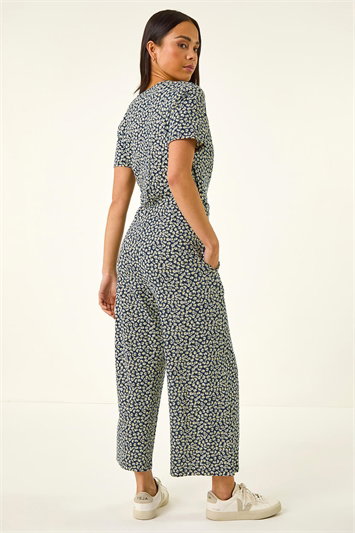 Petite Daisy Print Wrap Jumpsuit 14840360
