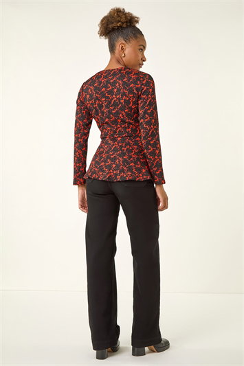 Textured Crepe Tie Waist Top 19484264