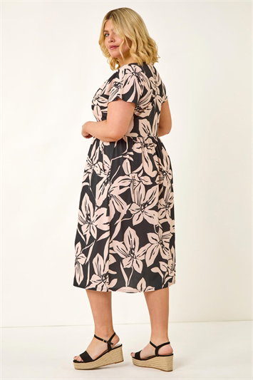 Curve Floral Stretch Wrap Dress 14782308