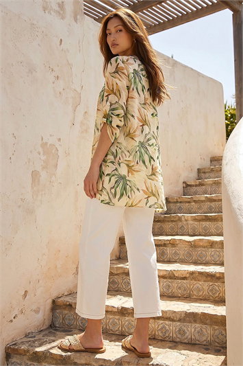 Leaf Wrap Hem Tunic Top 20252134