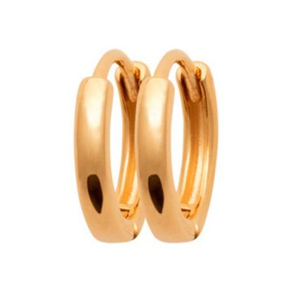 Metallic 18Ct Gold Vermeil Small Rounded Plain Huggies