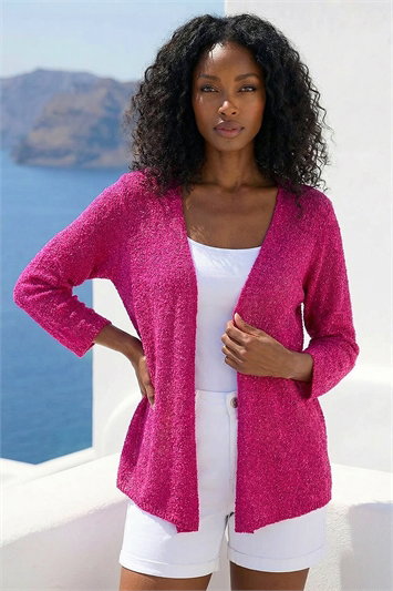 Textured Shimmer Knit Shrug 16341617