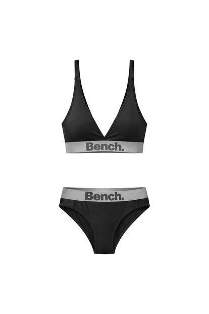 Black Ladies Cotton Bralette And Brief Set | Soft Stretch Underwear Set