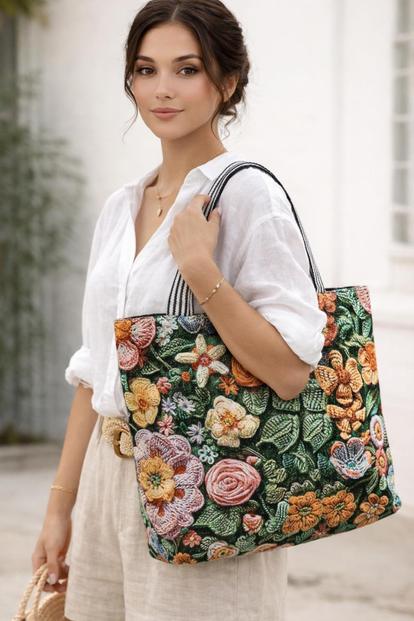 Multi Floral Canvas Tote Bag