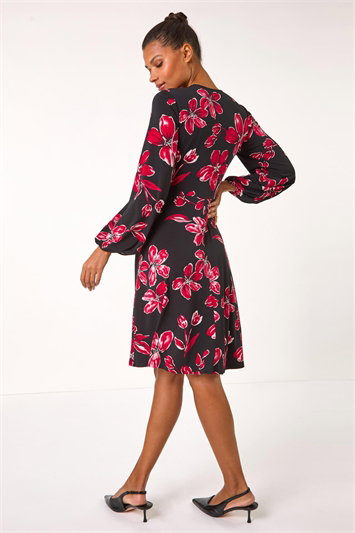 Floral Print Tea Stretch Dress 14635678