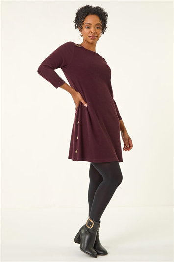 Petite Buttoned Stretch Dress 14806295