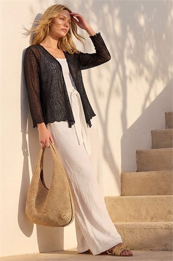 Light Popcorn Knit Shrug 16337908