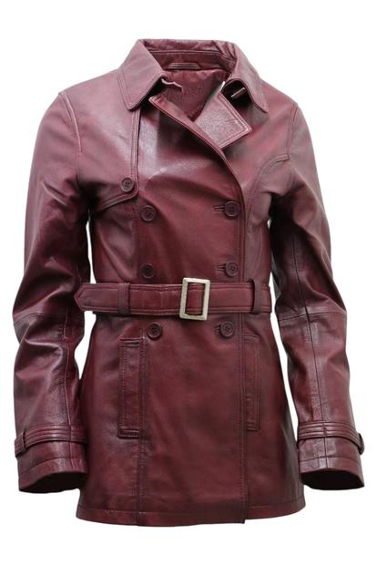 Womens Nappa Leather Trench Coat-Mosul M000085810
