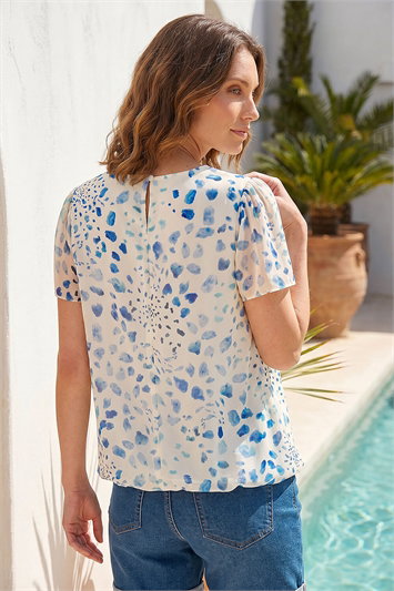 Petite Abstract Spot Print Top 20267209