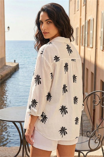 Dusk Palm Embroidered Shirt 10224694